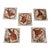 Vintage Mid 20th Century Set of 5 Hand Painted Game Motif Kitchen Tiles Stag Roe Deer Ibex Fox Rabbit or Hare For Sale