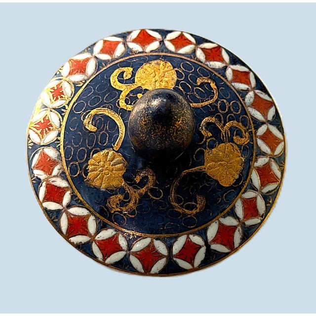 Gump's of San Francisco - Vintage Porcelain Lidded Jar For Sale - Image 9 of 12