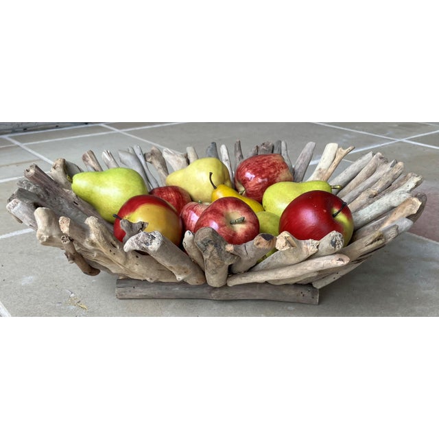 Cabin Late 20th-Century Adirondack-Inspired Branch & Twig Works Centerpiece Pedestal Bowl For Sale - Image 3 of 18