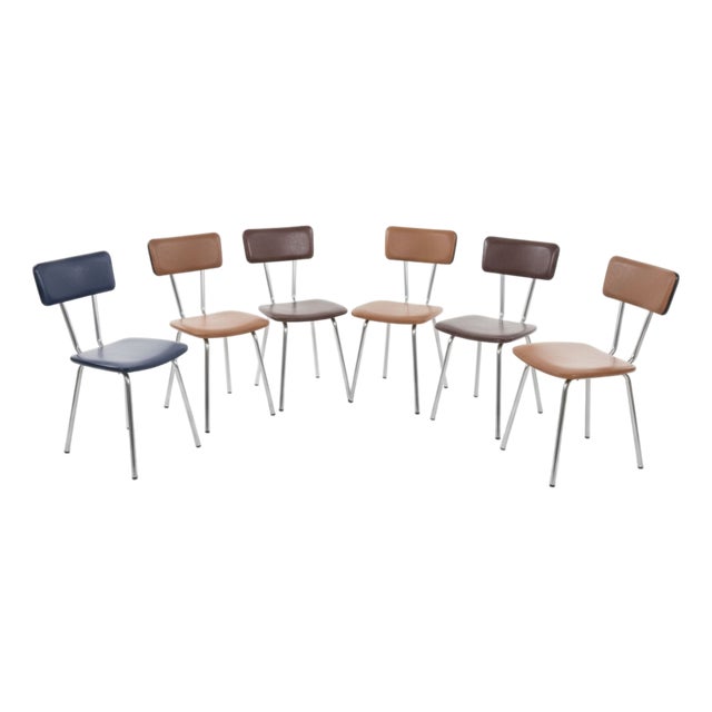 Mid-Century Chrome Dining Chairs, Czechoslovakia, 1960s, Set of 6 For Sale