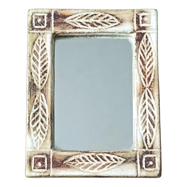 Vintage Ceramic Mirror by Olivier Pettit, 1960s For Sale
