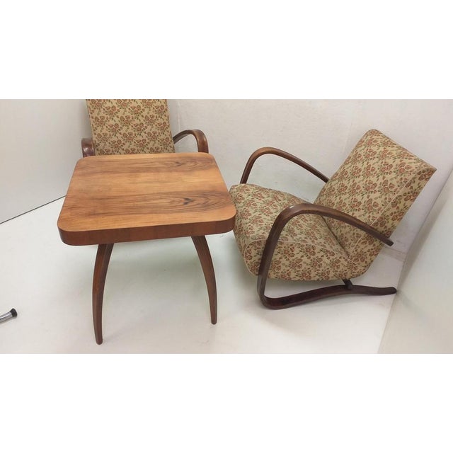 H 269 Jindřich Halabala Armchairs and Spider Table, Former Czechoslovakia, 1960s, Set of 3 For Sale - Image 16 of 18