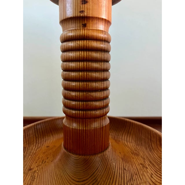 1960s Large Pinewood Mid-Century Swedish Candle Holder For Sale - Image 5 of 12