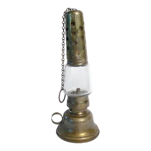 Antique Late 19th Century Brass Oil Skater's Lamp