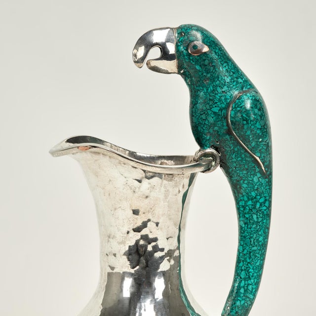 Mid Century Los Castillos Silver on Copper Pitcher With Parrot Handle For Sale In West Palm - Image 6 of 7