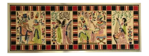 Vintage Cross Stitch of Egyptian Scene, Framed