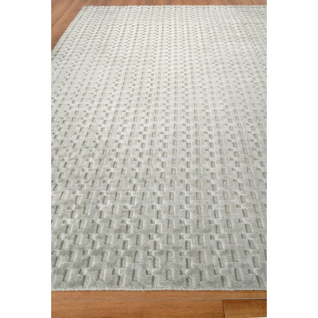 Transitional Exquisite Rugs Monroe Silk Handmade Bamboo Silk & Cotton Light Green Rug-9'X12' For Sale - Image 3 of 7
