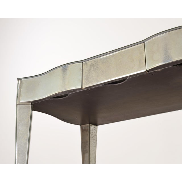 Antiqued Serpentine Mirrored Vanity Dressing Table or Desk For Sale - Image 10 of 15