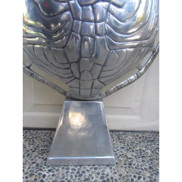 Pair of Arthur Court Aluminum Turtle Shell Lamps For Sale - Image 16 of 18