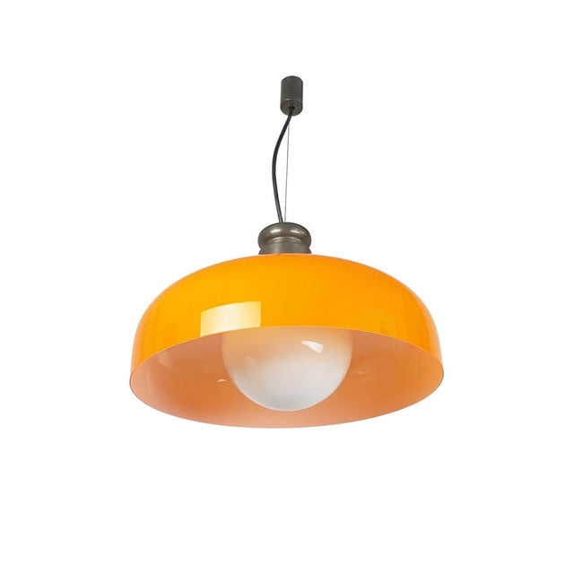 Mid-Century Modern Orange Murano Glass Pendant Lamp by Alessandro Pianon for Vistosi, 1961 For Sale - Image 3 of 13