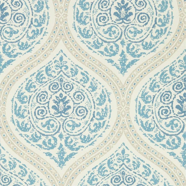 Sanderson Madurai Wallpaper in Indigo For Sale