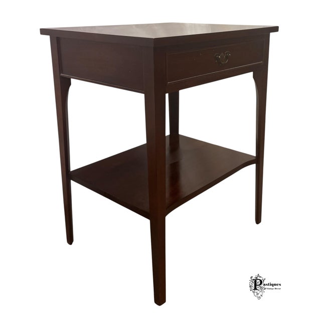 Brown Vintage Craftique Chippendale Style Solid Mahogany Nightstand / Side Table For Sale - Image 8 of 11