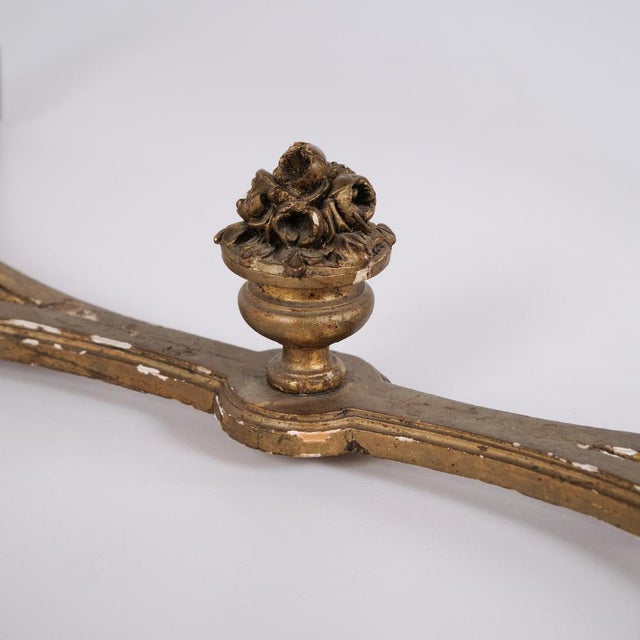 Antique Louis XVI Salon Table with Marble Top and Gilded Wood, 1850s For Sale - Image 6 of 10