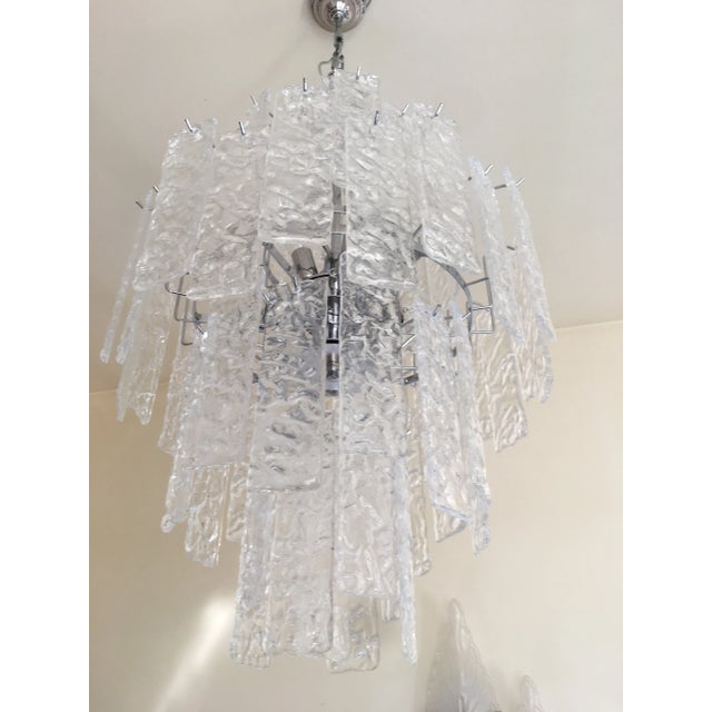 Murano Glass Hammer Transparent Sputnik Chandelier For Sale - Image 10 of 13