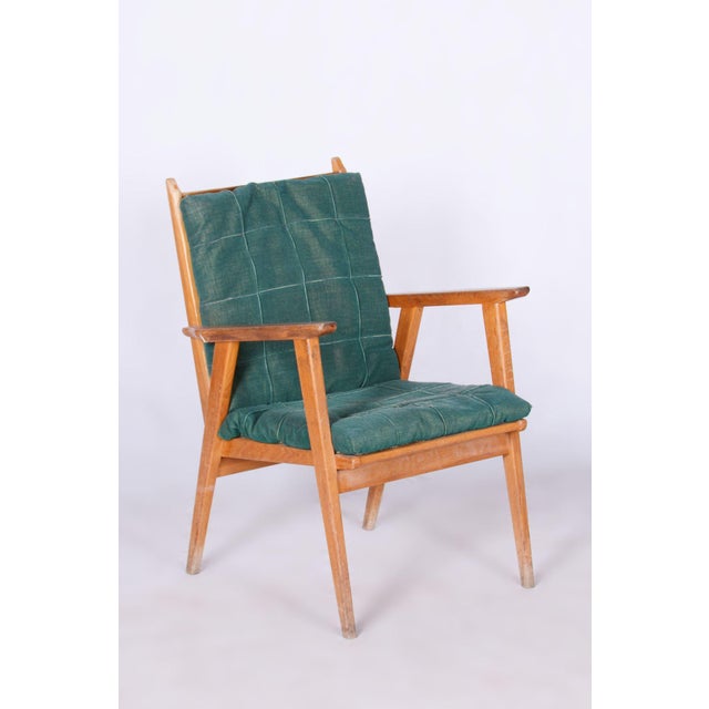 Oak Armchair attributed to Jan Vanek, Czechia, 1950s For Sale - Image 9 of 9