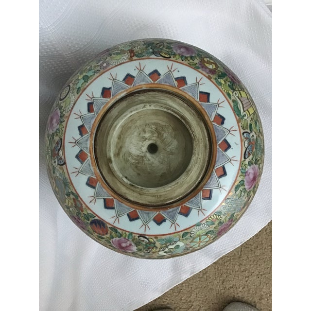 Rose Vintage Chinese Rose Medallion Porcelain Jar, 13"x9", Marked For Sale - Image 8 of 11