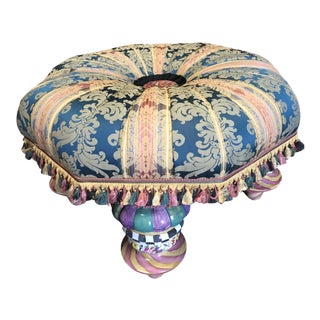 1990 Vintage Mackenzie-Childs Tuffet Stool For Sale