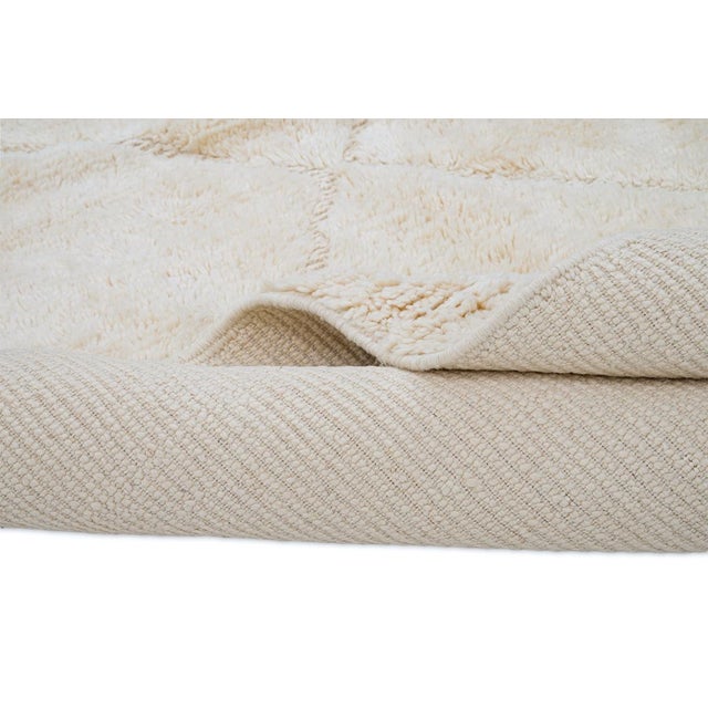 Ivory Hand-Knotted Wool Rug by Azele Studio For Sale - Image 8 of 12