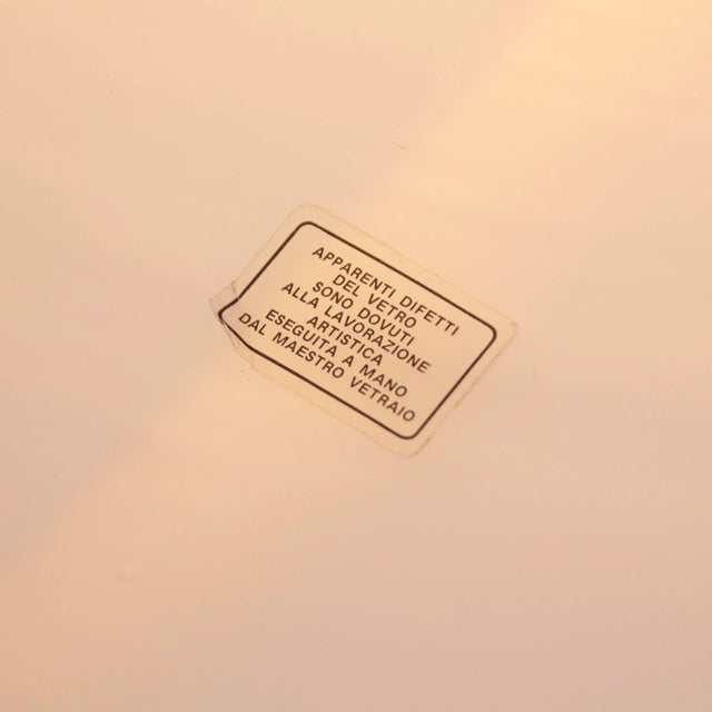 Glass Large White Murano Glass Ceiling Lamp with Filigree Spiral For Sale - Image 7 of 12