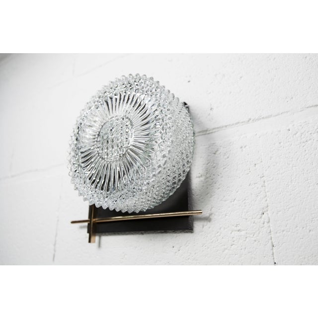Wall Light in Black Metal, Glass and Golden Brass, 1960 For Sale - Image 15 of 15