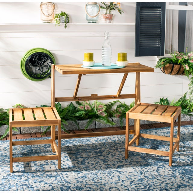 Belamy Outdoor Transformer Bench in Natural For Sale - Image 10 of 10