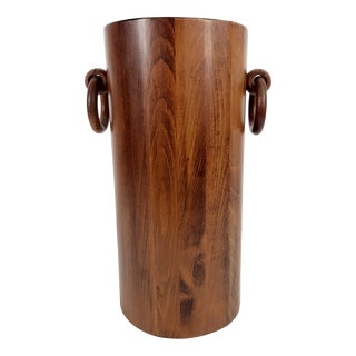 Vintage Wooden Cylinder Umbrella Stand, 1960s For Sale
