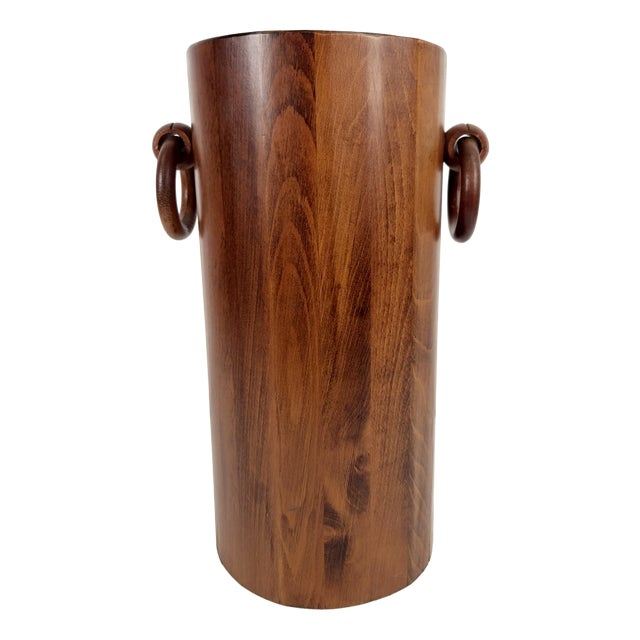 Vintage Wooden Cylinder Umbrella Stand, 1960s For Sale