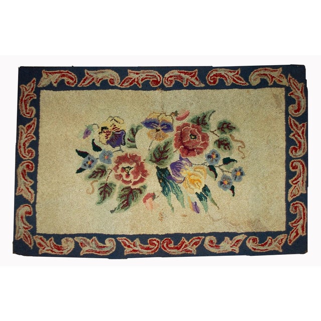 1900s, Handmade Antique American Hooked Rug 2.2' X 3.4' For Sale In New York - Image 6 of 6