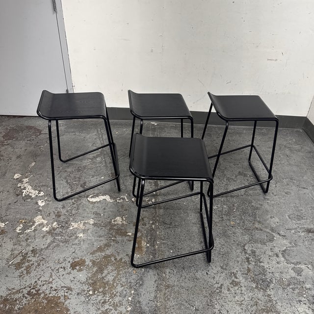 Black Blu Dot Ready Counter Stools, Set of Four For Sale - Image 8 of 12
