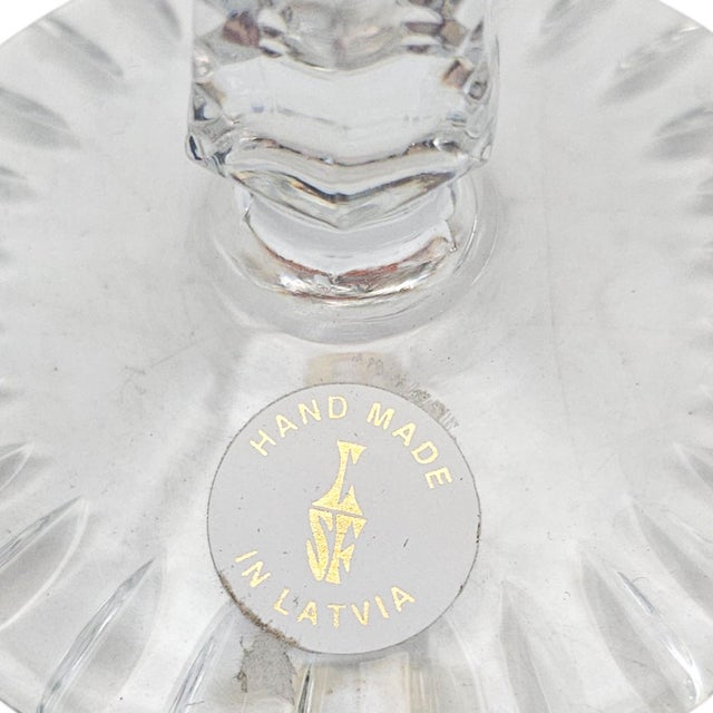 Livānu Stikls Amber Hand-Cut Crystal Wine Goblet, Latvia, Late 20th Century 8" For Sale - Image 10 of 10