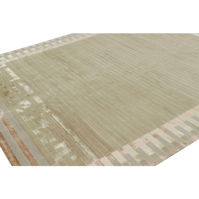 Made in a unique blend of hand-knotted wool and silk in our most luxurious Nepalese pile, this 9x12 contemporary rug is...