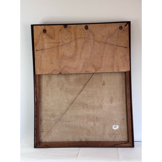 Red Vintage 1965 Abstract Canvas Painting by Nevart Rose Gara-Garabedian For Sale - Image 8 of 10