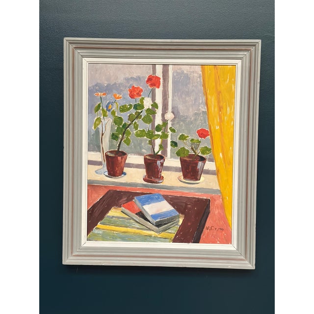 Unknown, Books and Blossoms, 1950s, Oil on Panel, Framed For Sale - Image 13 of 18