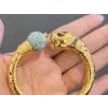 Bochic "Orient" Carved Vintage Mint Jade Bangle Set In 18K Gold & Silver For Sale - Image 16 of 18
