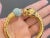 Bochic "Orient" Carved Vintage Mint Jade Bangle Set In 18K Gold & Silver For Sale - Image 16 of 18