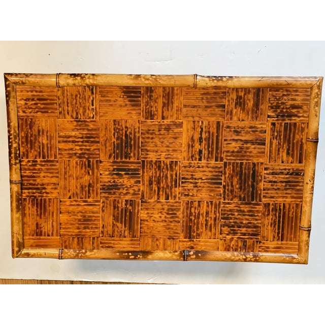 Coastal Vintage Tortoise Bamboo Breakfast Lap Tray Folding For Sale - Image 3 of 5