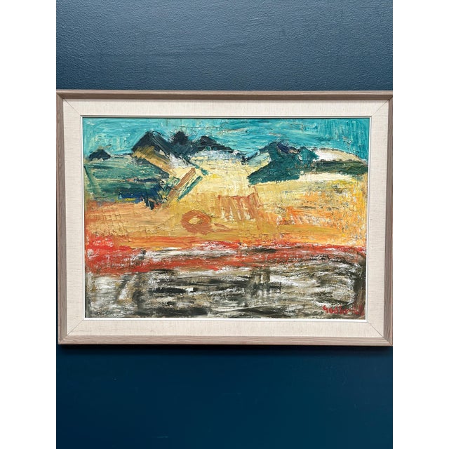 Ragnar Godin, Abstract Landscape, 1968, Oil Painting on Panel, Framed For Sale - Image 17 of 18