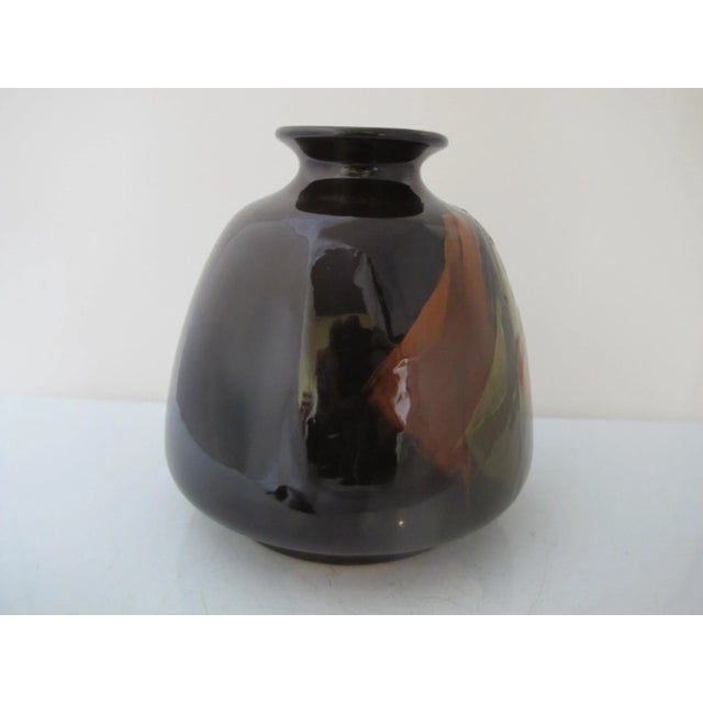 American Jb Owens 1114 Brown Utopian Fruit Cherry Art Pottery 6.5" Tall Vase For Sale - Image 3 of 7