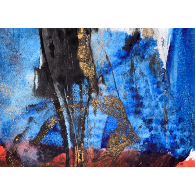 1980s Flecks of Gold - Abstract Composition in Acrylic on Paper by Ricardo De Silva For Sale - Image 5 of 8