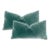 Genuine Teal Mohair Lumbar 12" X 22" Pillows - a Pair For Sale