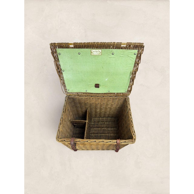1940s Vintage English Coracle Picnic Basket For Sale - Image 5 of 8