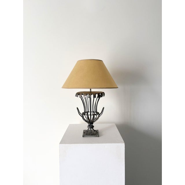 Metal Vintage French Metalwork Urn Lamp, 1950s For Sale - Image 7 of 7