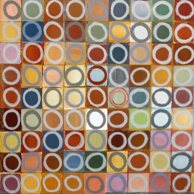 2020s 800 Circles - Original Large Colorful Geometric Abstract Acrylic and Oil Pastel Painting by Brandon Neher For Sale - Image 5 of 9