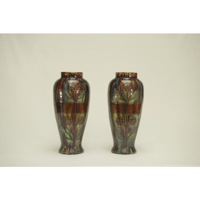 Slip Vases from the Early 20th Century Stamped Belgium 158, 1890s, Set of 2 For Sale - Image 5 of 14