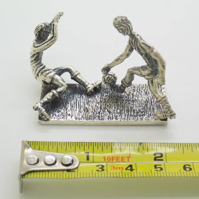 Vintage Italian Penalty Kick Soccer Scene Figurine in Sterling Silver 925, Arezzo, 1980s For Sale - Image 12 of 13