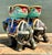 Vintage Glazed Ceramic Polychromed Elephants - A Pair For Sale - Image 4 of 12