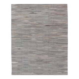Modern Kilim Rug by Keivan Woven Arts, Hand-Woven Wool 9'0 X 11'8 For Sale