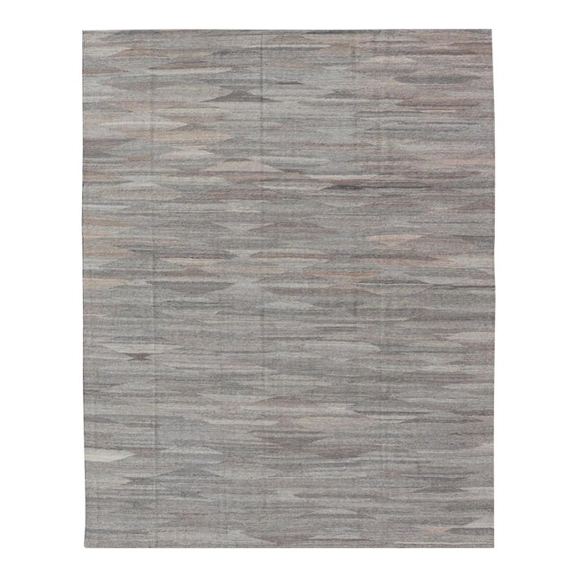 Modern Kilim Rug by Keivan Woven Arts, Hand-Woven Wool 9'0 X 11'8 For Sale