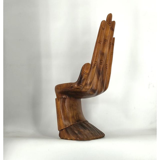 Wooden Hand-Shaped Side Chair, 1970s For Sale - Image 4 of 9