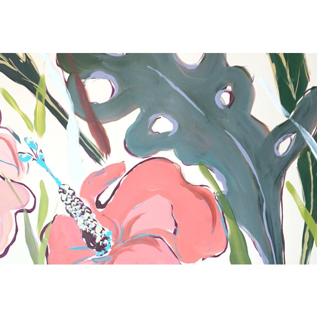 Pink 2026, Illustration Style Diptych of Hibiscus Oasis, Tropical Painting on Watercolor Paper by Romina Milano For Sale - Image 8 of 10